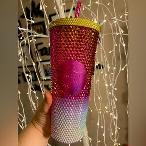 Starbucks Holiday Release Studded Venti Ombre Metallic Bling NWT *Dragonfruit*